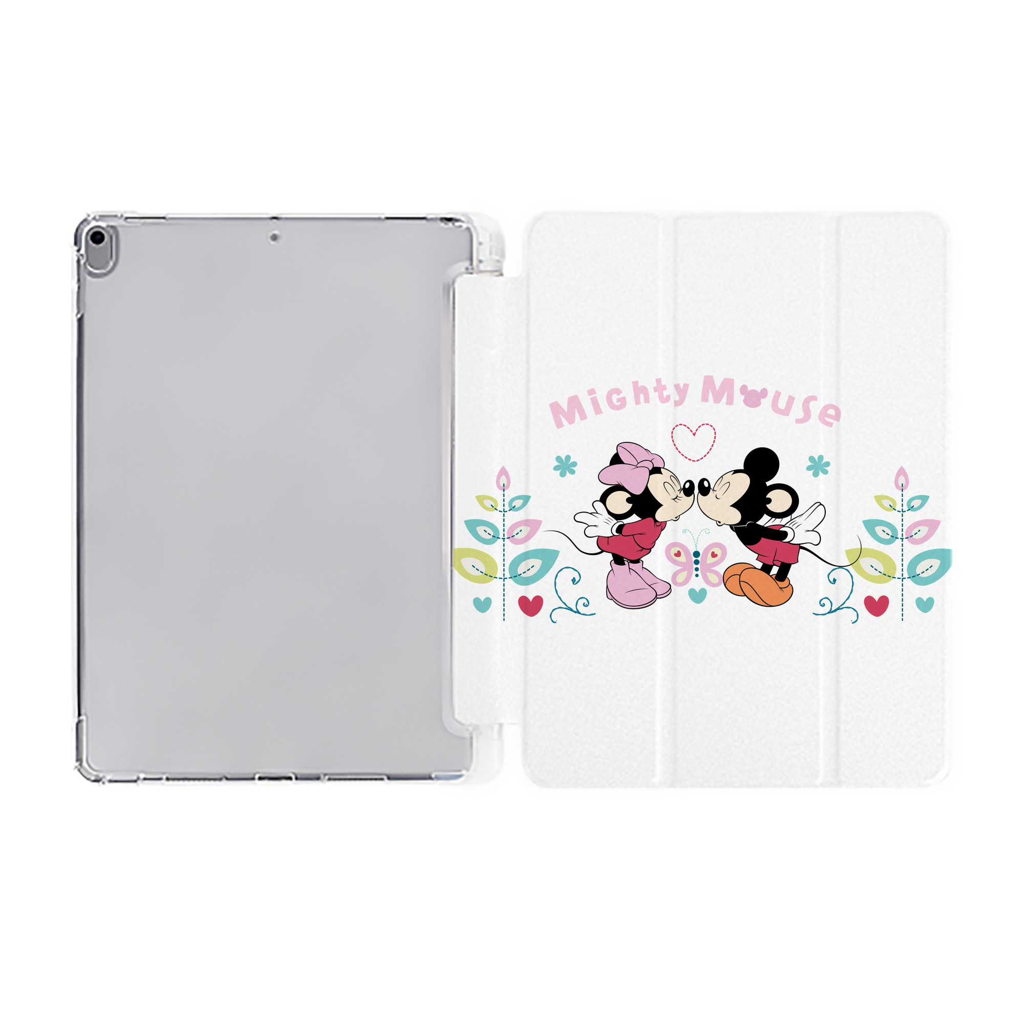 （画像用） ミッキーマウス Mickey Mouse IPad ケース ペン収納付き 三つ折りスタンド PUレザー×シリコン 対応機種9.5/10.5/10.9インチ